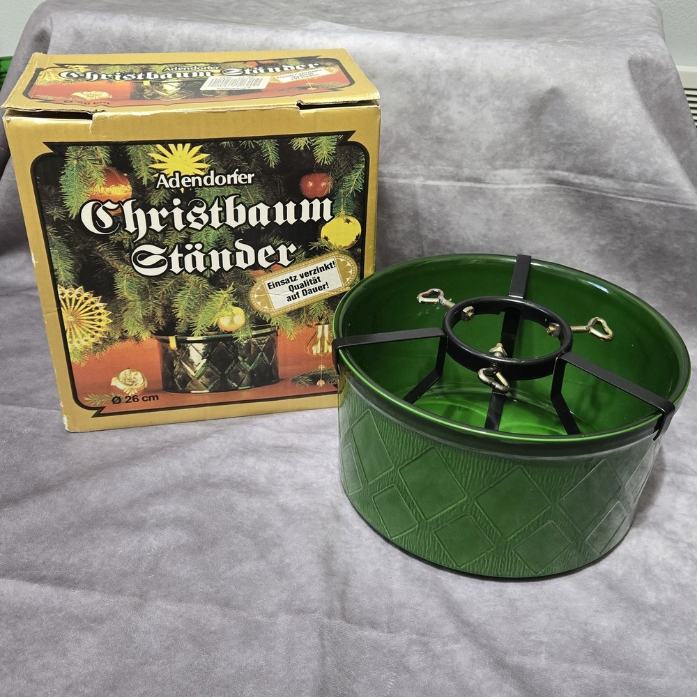 Vintage German Ceramic Adendorfer Live Christmas Tree Stand Christbaum Stander